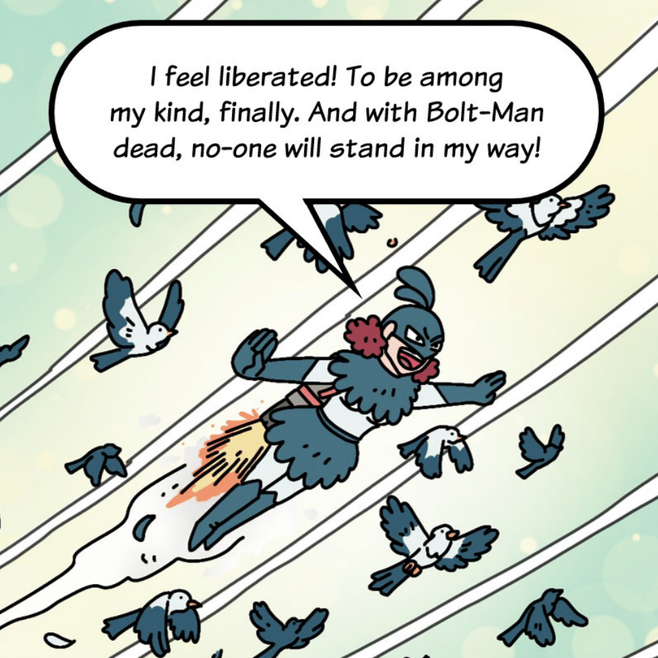 COMIC : BOLT-MAN & VOLT-GIRL AND THE FLIGHT OF THE MAGPIE – PART 3 OF 4